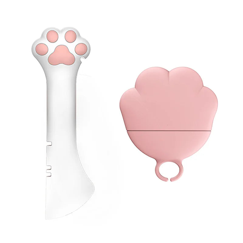 Multifunctional pet spoon and can opener for easy food storage and serving.