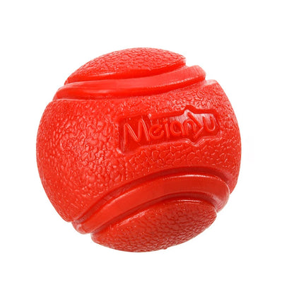 Durable rubber bouncing dog chew ball for fetch and chewing