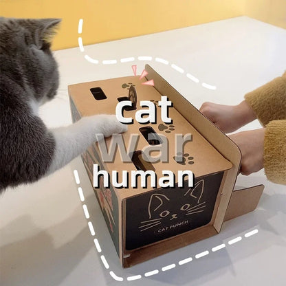 Interactive cat maze puzzle toy with pop-up mouse for indoor play