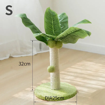 Coconut tree-shaped cat scratching post and climbing tower for indoor exercise
