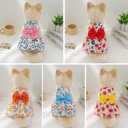 Dog Princess Dress for small dogs and cats – Elegant bowknot and breathable fabric for special occasions