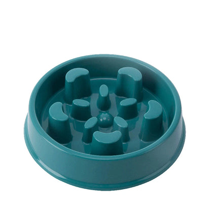Pet Slow Food Bowl with raised obstacles to promote slower and safer eating for cats and dogs