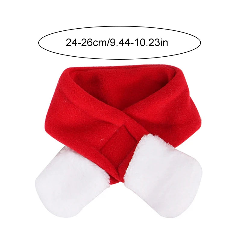 Adorable pet Christmas hat and scarf set for cats and dogs, perfect for winter celebrations.