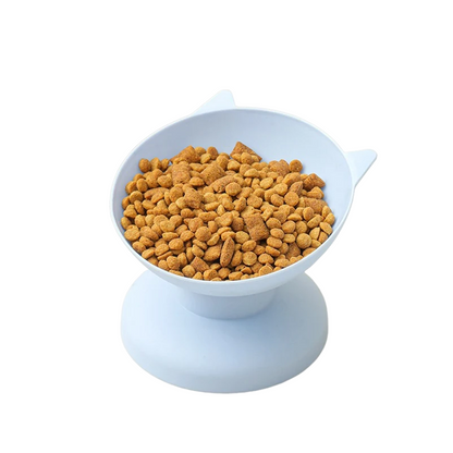 High bottom tilt pet bowl with ergonomic anti-choking design