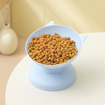 High bottom tilt pet bowl with ergonomic anti-choking design
