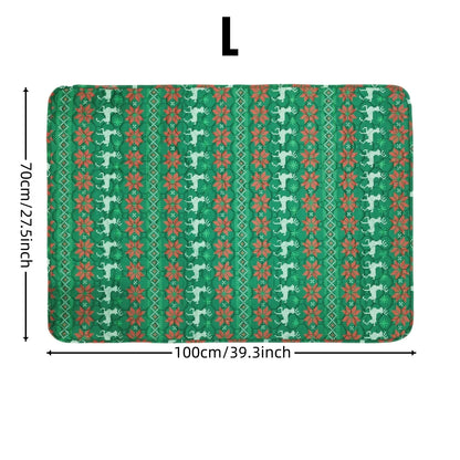 Reusable red plaid Christmas pet pee pad for dogs and cats, used as bed mat or blanket