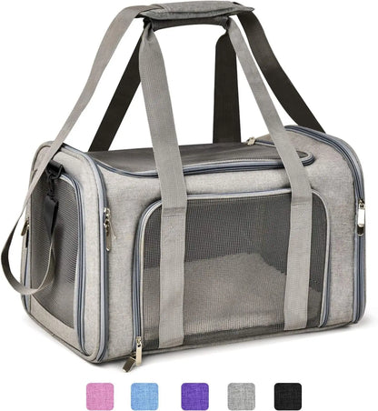 Foldable airline-approved cat and small dog travel tote bag