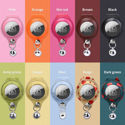 Protective leather Airtag holder for pet collar anti-lost tracking