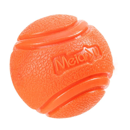 Durable rubber bouncing dog chew ball for fetch and chewing