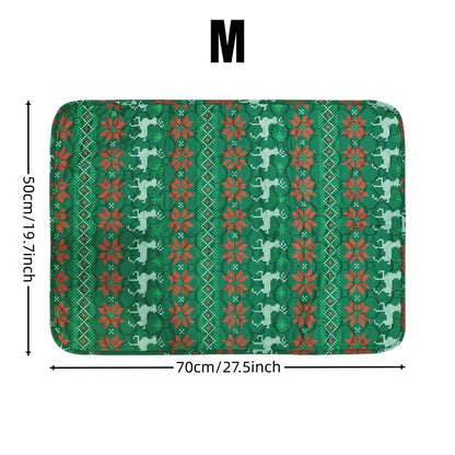 Reusable red plaid Christmas pet pee pad for dogs and cats, used as bed mat or blanket