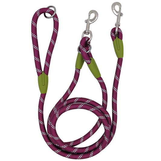 CAWAYI KENNEL reflective nylon leash for dogs, hands-free design for running, hiking, and outdoor activities.