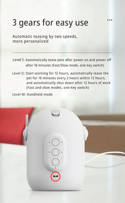 Rechargeable automatic laser toy for interactive cat play