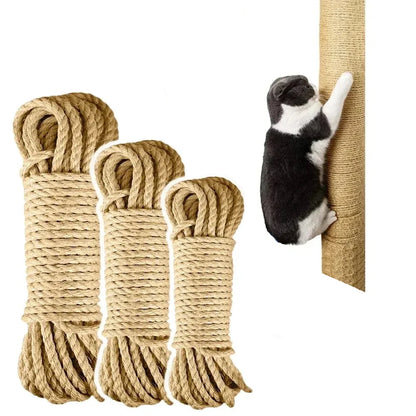 Natural jute rope for DIY cat scratching posts and furniture protection