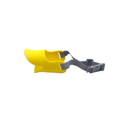 Silicone duck-shaped muzzle designed to prevent biting, barking, and chewing for dogs