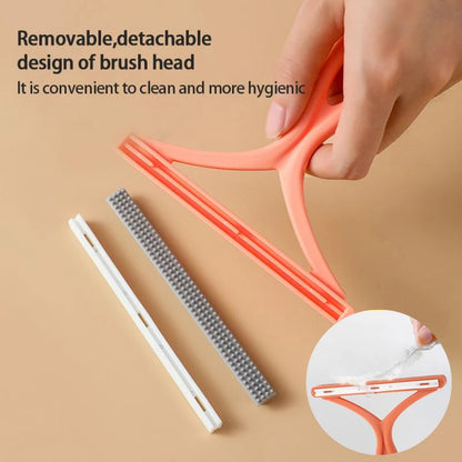 Professional dual-sided pet hair removal brush for furniture and floors