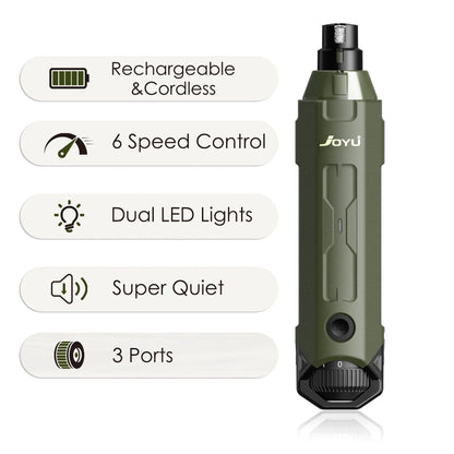 Rechargeable 6-speed dog nail grinder with LED lights and diamond bit for safe pet grooming