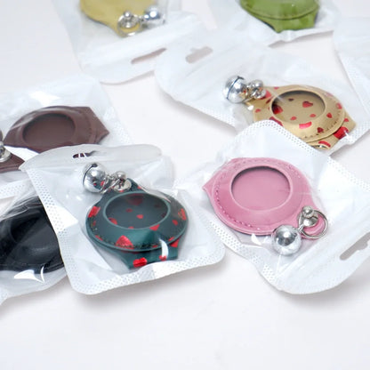 Protective leather Airtag holder for pet collar anti-lost tracking