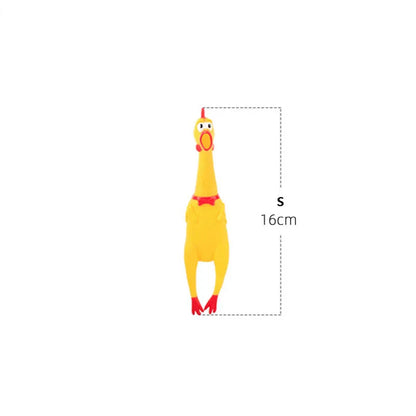 Funny squeaky screaming chicken chew toy for dogs made from durable PVC