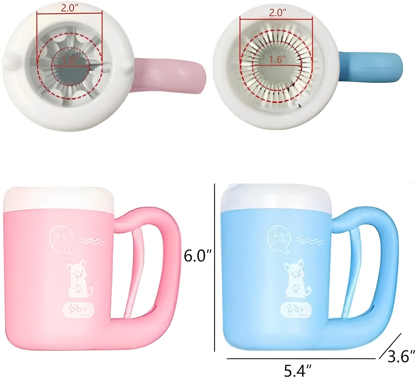 Gobelet de nettoyage portable pour pattes de chien – Élimine rapidement et en douceur la boue des animaux