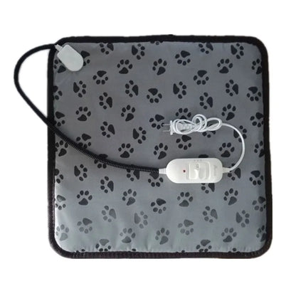 Electric pet heating pad for cats, dogs, and small animals with adjustable temperature and waterproof design