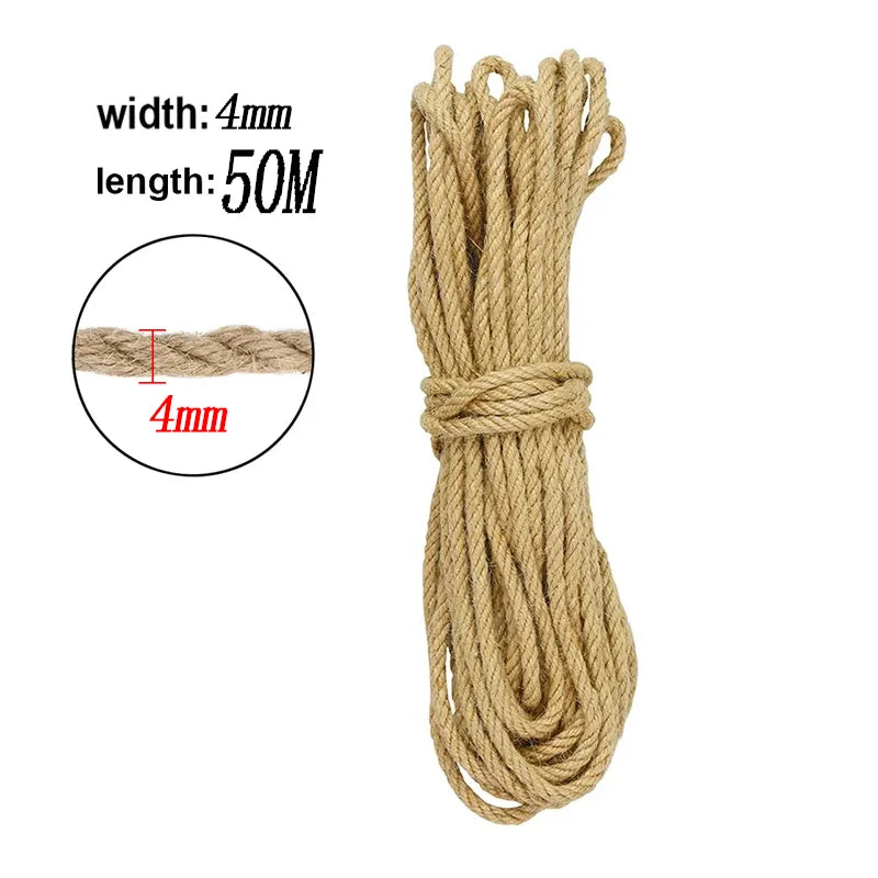 Natural jute DIY cat scratching rope for furniture protection and cat trees, eco-friendly and durable for scratching and decoration projects.