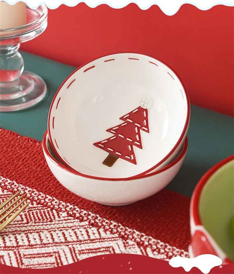 Festive Nordic Santa Claus ceramic pet bowl for Christmas, featuring durable and stylish designs for cats and dogs.