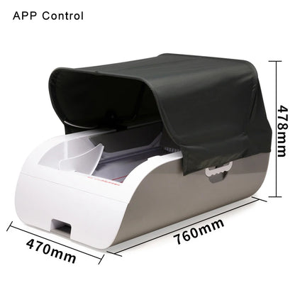 Automatic self-cleaning cat litter box with deodorizer and battery power