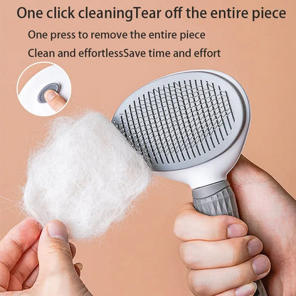 Pet grooming brush for removing hair and tangles on dogs and cats