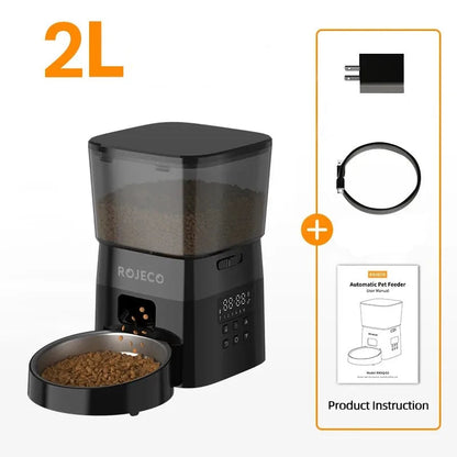 Automatic pet feeder with digital timer and portion control for cats and dogs