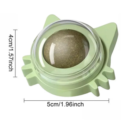 Lickable catnip balls chew toy and snack for cats with dental cleaning effect