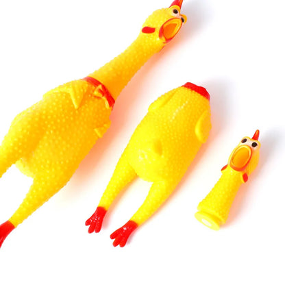 Funny squeaky screaming chicken chew toy for dogs made from durable PVC