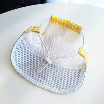 Fries-themed puppy harness set with matching hat and leash, ideal for small dogs on walks and outings.