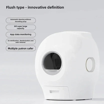 Automatic smart cat toilet with odor control and quiet cleaning system