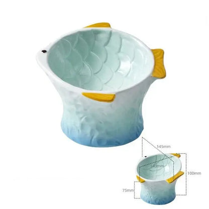 Elegant ceramic pet bowl for cats and dogs with anti-skid bottom.