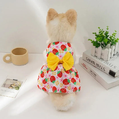 Dog Princess Dress for small dogs and cats – Elegant bowknot and breathable fabric for special occasions
