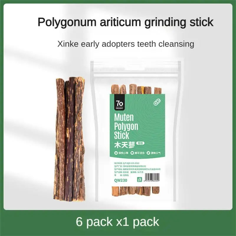 Natural cat mint chew sticks for dental health and entertainment.