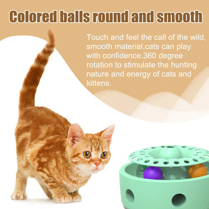 Smart electronic 3-in-1 cat toy with butterfly, feather, and rotating play