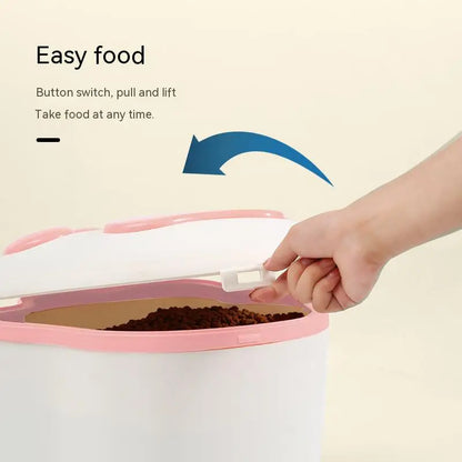 Moisture-proof pet food storage bucket for cat and dog food, 4kg capacity