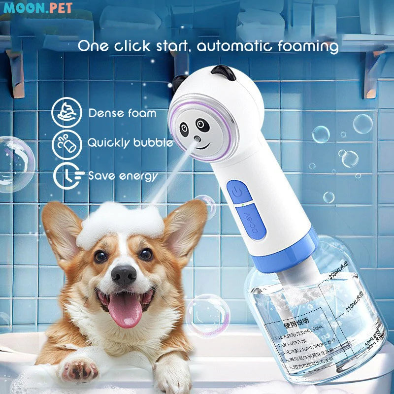 ThePetParadise| LISM | Fun Panda Pet Bathing Electric Foam Machine USB Charging Automatic Soap Dispenser for Dog and Cat Cleaning