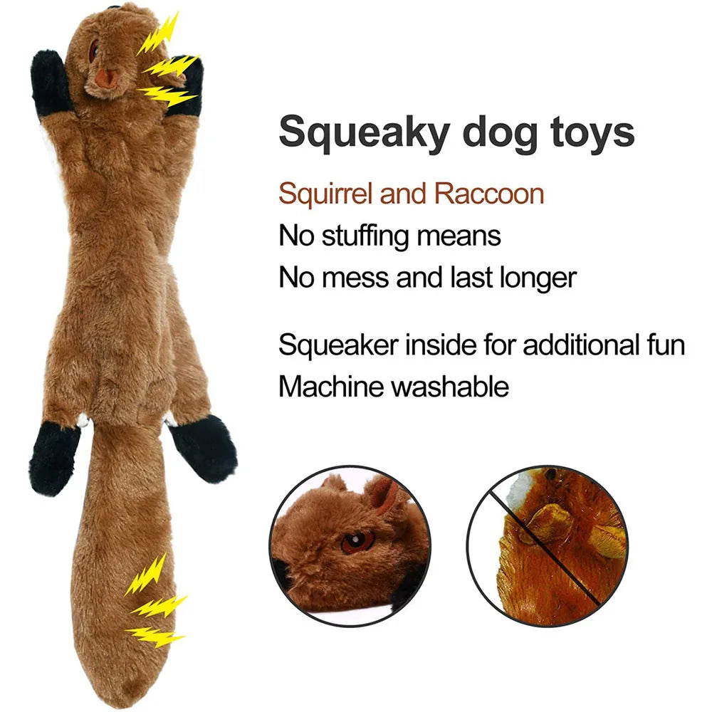 The Pet Paradise | Stuffing-Free Squeaky Dog Toy - Durable Plush Chew Toy with Crinkle and Squeakers, Simulated Animal Design