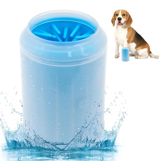 Soft silicone pet paw cleaner cup for cats and dogs, portable and easy to use for quick paw cleaning