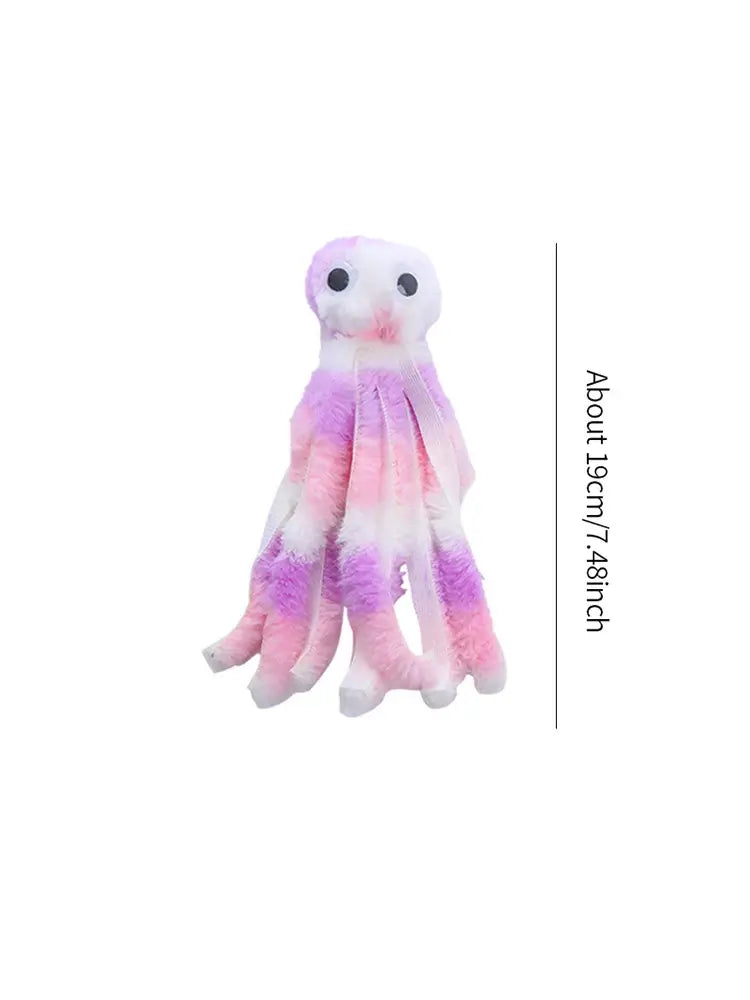 Cute octopus plush toy for cats, bite resistant and perfect for interactive play and cuddling.