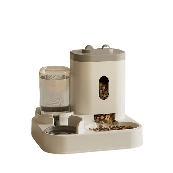 Automatic Pet Feeder and Water Dispenser – Gravity-Powered Dual Bowl for Effortless Feeding
