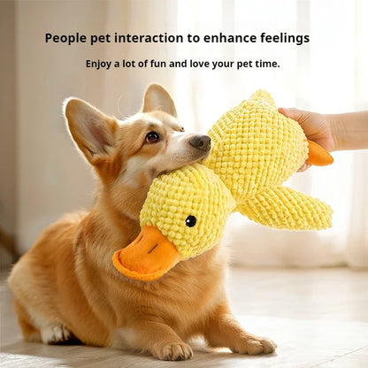 Soft calming duck plush toy for dogs and cats with wool fabric – anti-anxiety cuddle toy