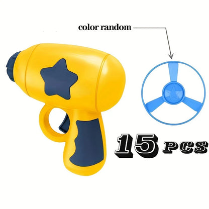 Cat jumping to catch a flying disc launched by interactive cat toy