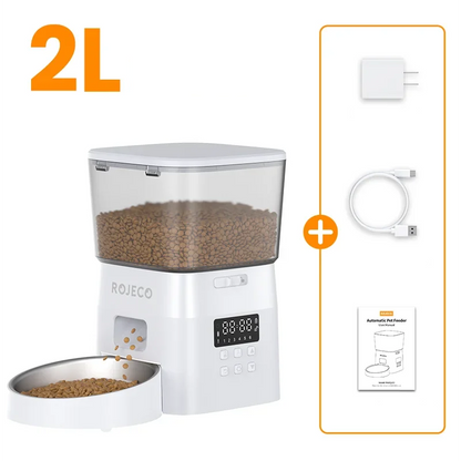 Automatic pet feeder with digital timer and portion control for cats and dogs