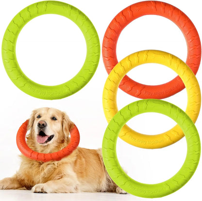 Durable EVA flying saucer chew ring for dogs that floats and promotes active outdoor play