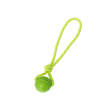 Durable rubber bouncing dog chew ball for fetch and chewing