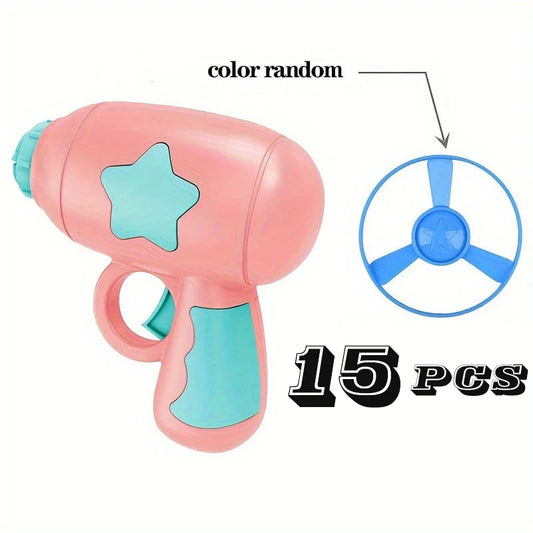 Cat jumping to catch a flying disc launched by interactive cat toy