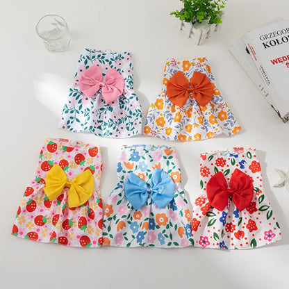 Dog Princess Dress for small dogs and cats – Elegant bowknot and breathable fabric for special occasions